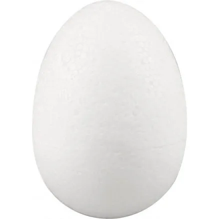 Styroporæg H:7 cm, hvid – 50 stk.