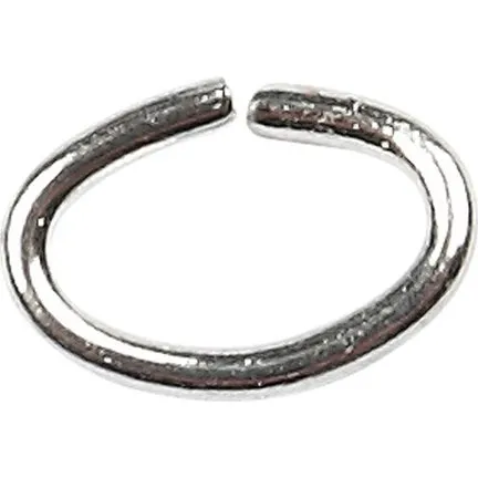 Oval-ring 0,7 mm forsølvet, 50 stk.