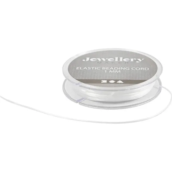 Uden mrke Elastiksnor flad 1 mm, 10 m