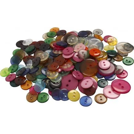 Assorterede knapper 12/18/20 mm – 800 stk