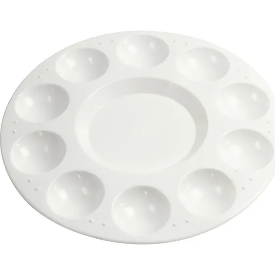 Palette  17 cm, hvid  plast med 11 rum (1 stk)