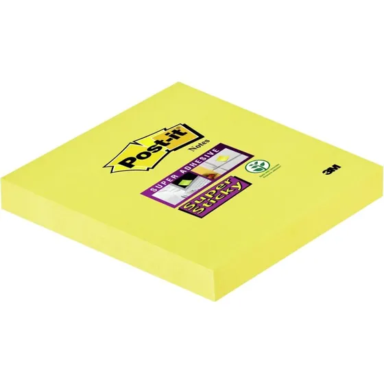 3M Post-it Super Sticky 654-S6 76x76 mm – påskeliljegul, 90 ark