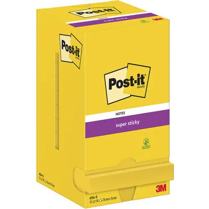 Post-it Super Sticky ultragul 76x76 mm 12-blokke