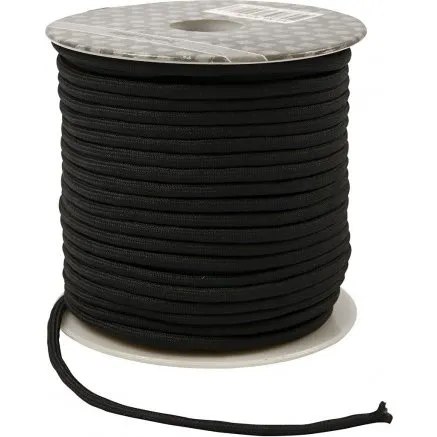 Knyttesnor 4 mm polyester  sort, 40 m