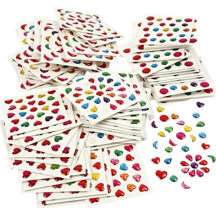 Ministickers 7–11 mm, 100 ark assorterede farver
