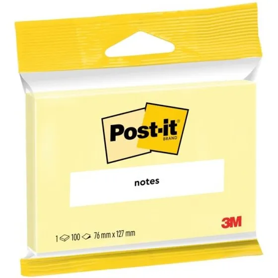 3M Post-it gul 76x127 mm, 100 ark