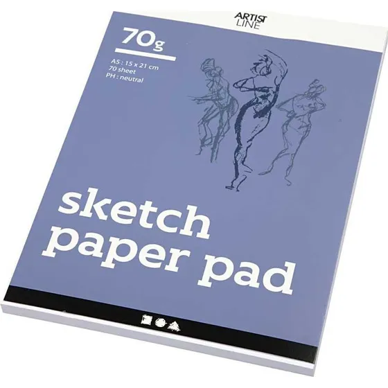 Skitseblok A5 70 g 70 ark - Hvid