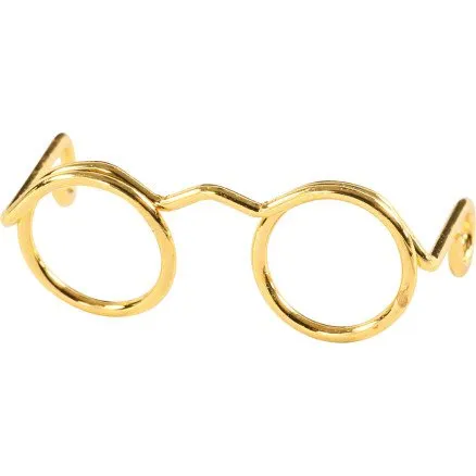 Dukkebriller 25 mm, guld - 10 stk.