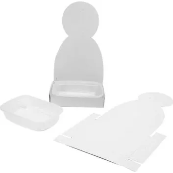 Uden mrke Karsebakke-figur krop H20 cm hvid, 6 st