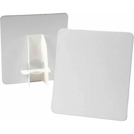 Dekoplade 17x19 cm 2 mm hvid - 5 stk