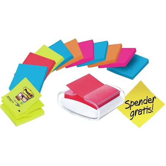 3M Post-it Super Sticky Z-Notes PRO-W12N, 76x76 mm, hvid (12 blokke)