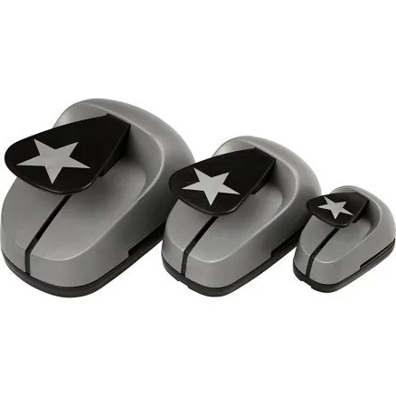 Ukendt mrke Lag-p-lag stansejernsst - Stjerne 25+49+75 mm (3 stk)