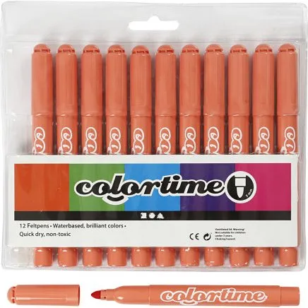 Colortime tusch 5 mm mandarin, 12 stk.