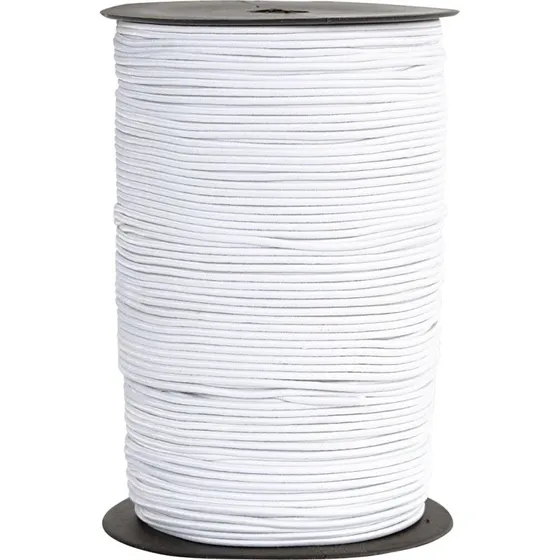 Uden mærke Elastiksnor 2 mm hvid, 250 m