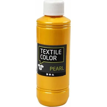 Textile Color Perlemor tekstilmaling, gul 250 ml