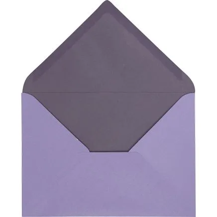 Kuvert 11,5x16 cm 100 g mrk lilla/lilla 10 stk