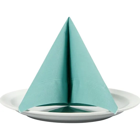 Servietter lys turkis 33x33 cm 20 stk