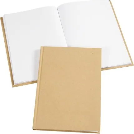 Skitsebog A5, 8 mm, 80 g, brun  60 blanke sider