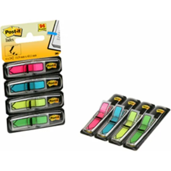 Post-it Indexfaner 11,9x43,1 mm ass. neon (4x24)