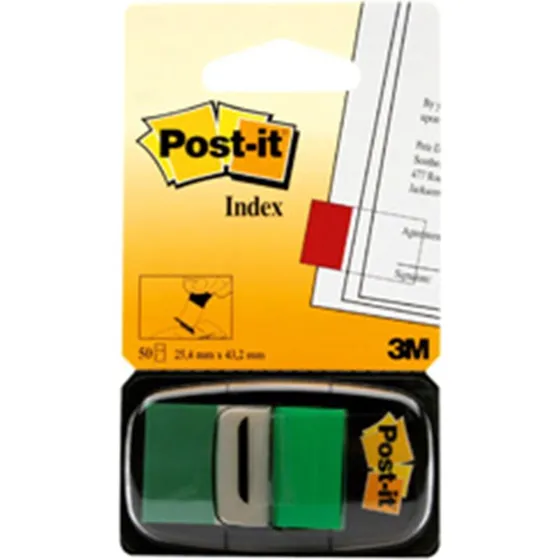 Post-it Indeksfaner 25,4x43,2 mm Grøn, 50 stk
