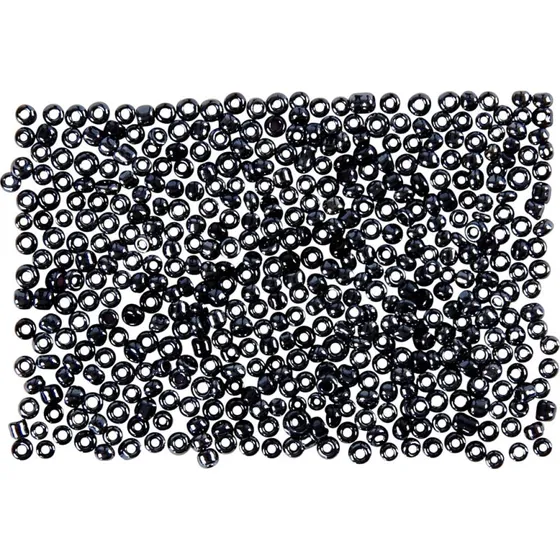 Rocaiperler Glasperler 15/0 Ø1,7 mm hul 0,5–0,8 mm 500 g, mørk grå