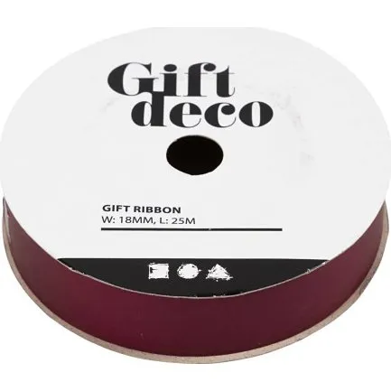 Vivi Gade gavebånd mat rød 18 mm x 25 m