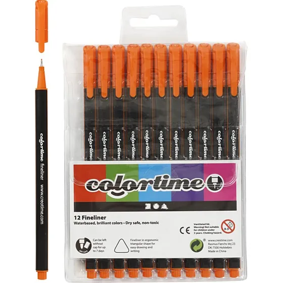 Colortime Fineliner tusch 0,6-0,7 mm orange, 12 stk