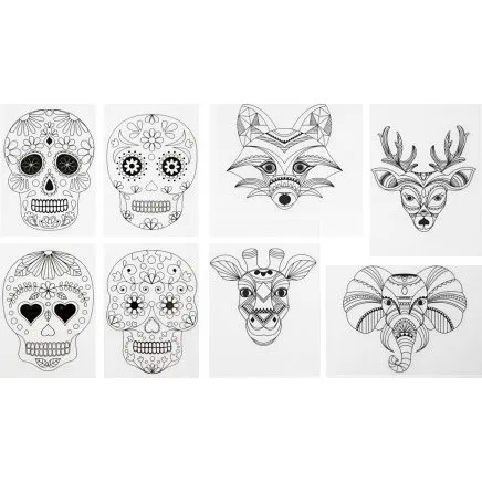 Krympeplast med motiver 10,5x14,5 cm, 0,3 mm, mat transparent, 36 ark