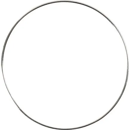 Metalring ø 7 cm, 1,5 mm sølv - 10 stk