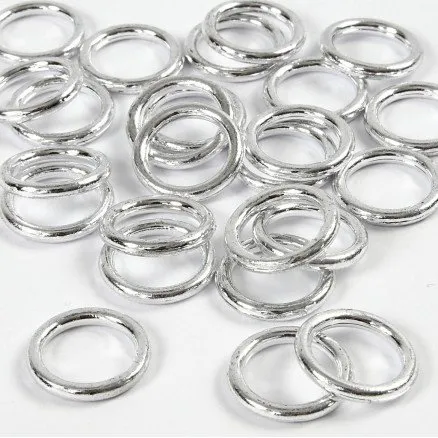Plastring sølv Ø15 mm, 2 mm tykkelse — 25 stk
