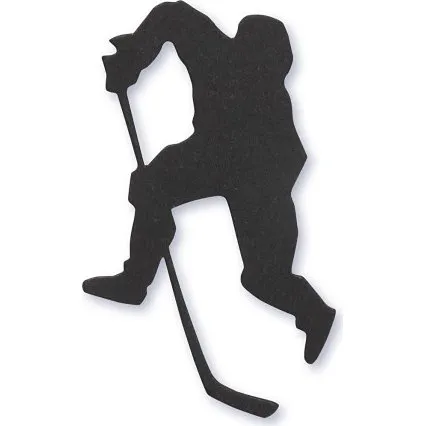 Happy Kartonmrkat ishockeyspiller 54x64 mm, sort, 10 stk.