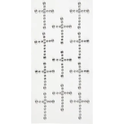 Rhinstenskors selvklbende 35x25 mm, slv - 11 stk.