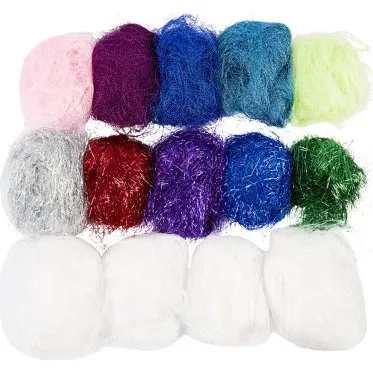 Plastfibre, assorterede farver  500 g