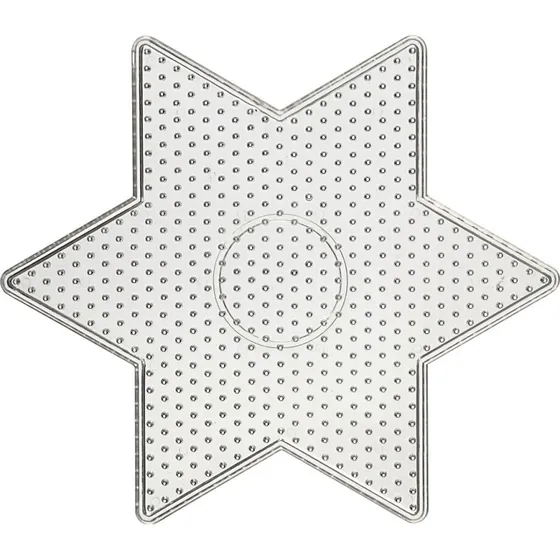 Perleplade - Stor Stjerne, 15x15 cm, klar (til medium rrperler)