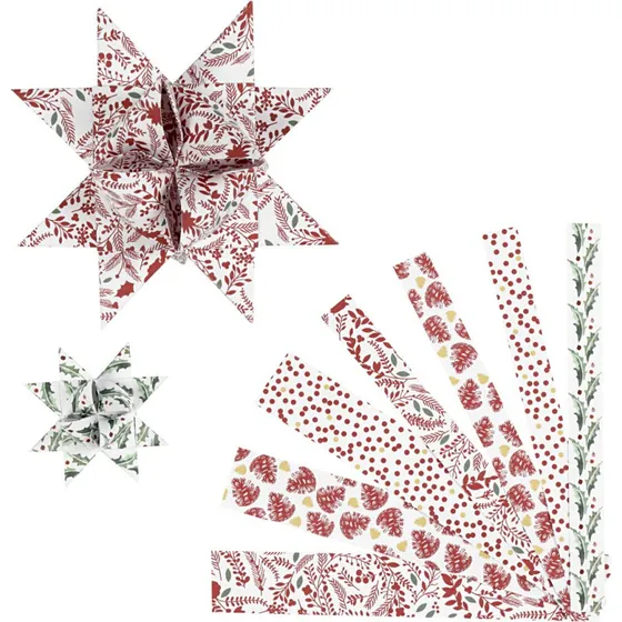 Uden mærke Stjernestrimler 44+78 cm Rød/Hvid 48 stk