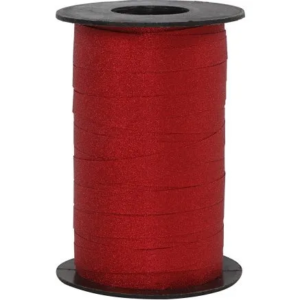 Universal Gavebånd 10 mm Glitter Rød 100 m