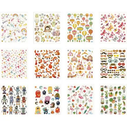 Stickershæfte 12 ark 15x16,5 cm – helårs motiver
