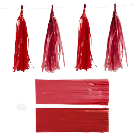 Kvast silkepapir 12x35 cm 14 g vinrd/rd, 12 stk