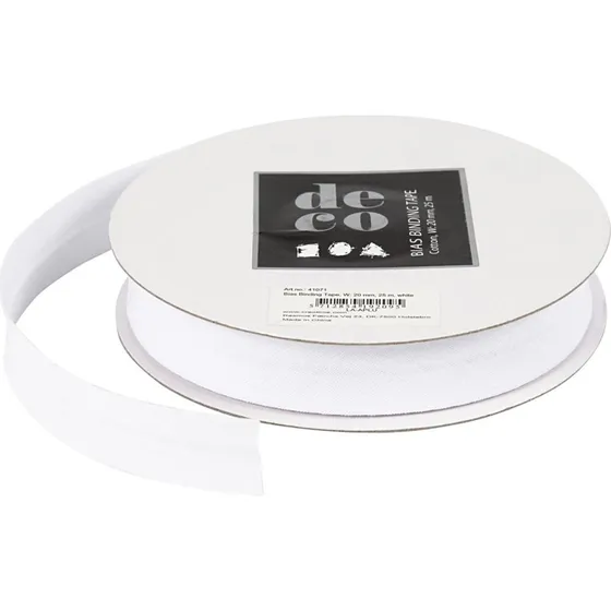 Skrbnd 20 mm hvid - 25 m (100% bomuld)