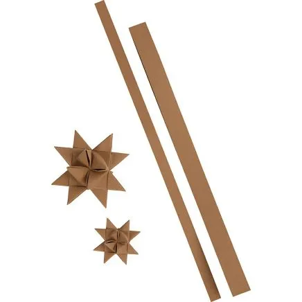 Stjernestrimler L 44+78 cm B 15+25 mm 350 g - Natur, 24 stk