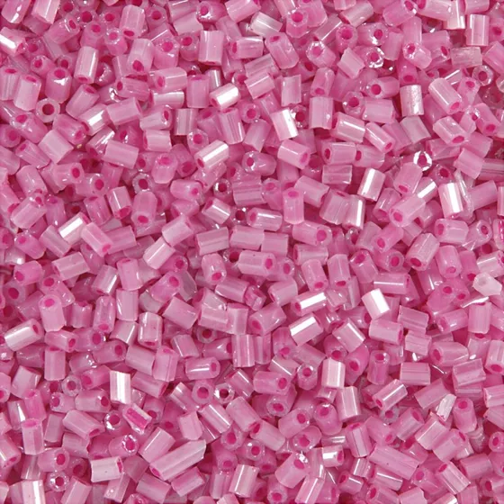 Rocaiperler 2-cut glasperler 1,7 mm hul 0,5 mm rosa 500 g