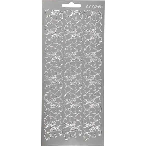 Klistermærker Blade, selvklæbende sølvfolie 10x23 cm