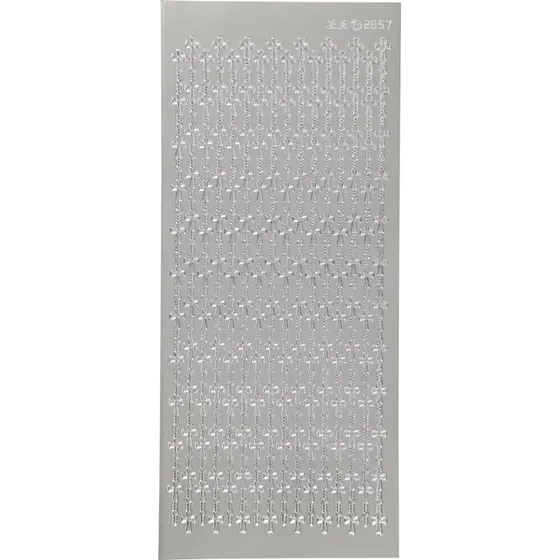 Universal klistermærker - Kors, sølv 10x23 cm (1 ark)