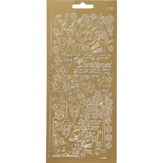 Ukendt mærke Klistermærker - Lanterner, guld (ark 10x23 cm)