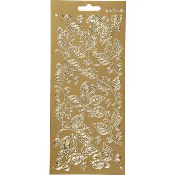 Ingen mærke Klistermærker Blade, Guld 10x23 cm