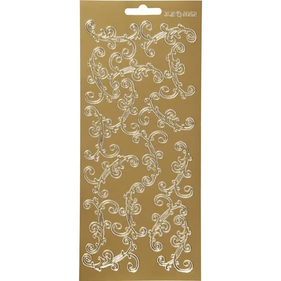 Klistermærker Hvirvel Guld – Folieark 10×23 cm (1 stk)