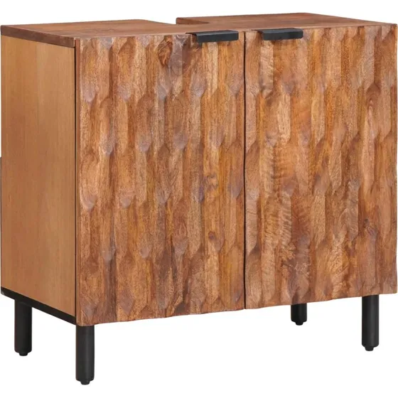 vidaXL Badevrelsesskab i massiv mangotr brun 62x33x58 cm