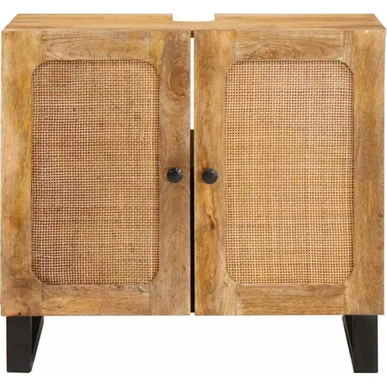 vidaXL Badevrelsesskab i massivt mangotr, brun 62x33x58 cm