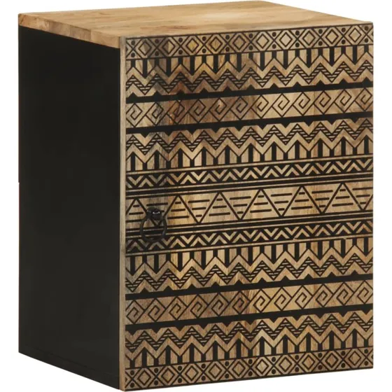 vidaXL badevrelsesskab 38x33,5x48 cm massivt mangotr, sort