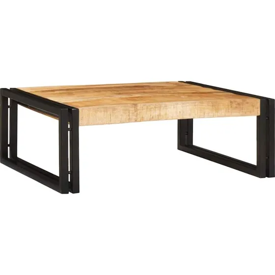 vidaXL Badeværelseshylde i massivt mangotræ & jern 65x50x23 cm